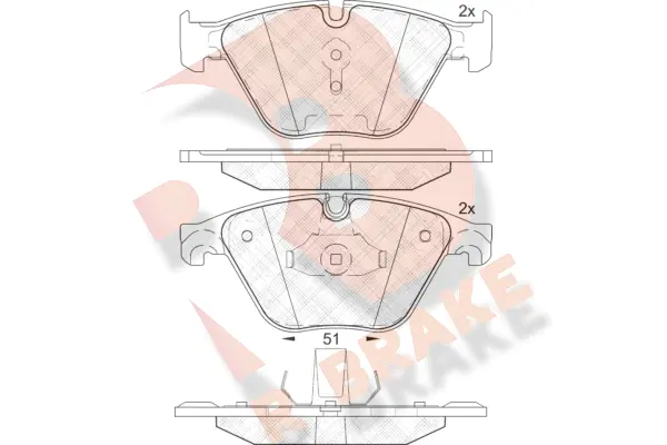 Kit de plaquettes de frein, frein à disque R BRAKE RB2065