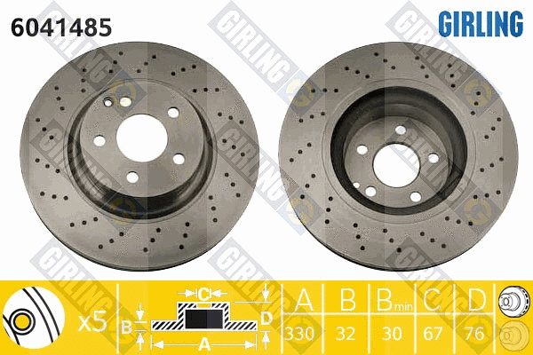Disque de frein GIRLING 6041485