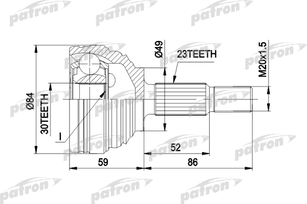 Jeu de joints, arbre de transmission PATRON PCV1501