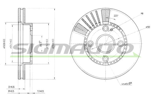 Disque de frein SIGMAUTO DBB104V