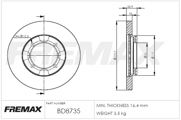 Disque de frein FREMAX BD-8735
