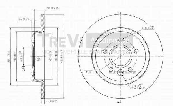 Disque de frein TREVI AUTOMOTIVE BD1067