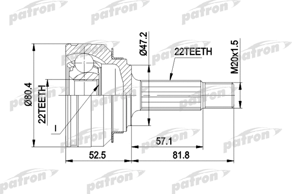 Jeu de joints, arbre de transmission PATRON PCV1158