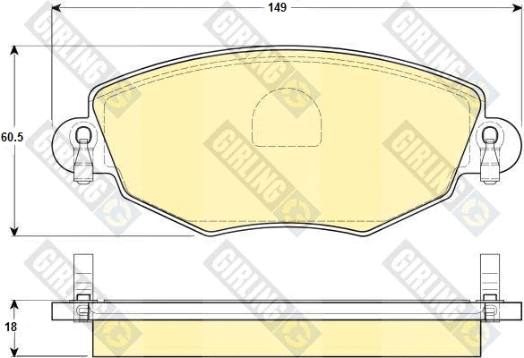 Kit de plaquettes de frein, frein à disque GIRLING 6114344