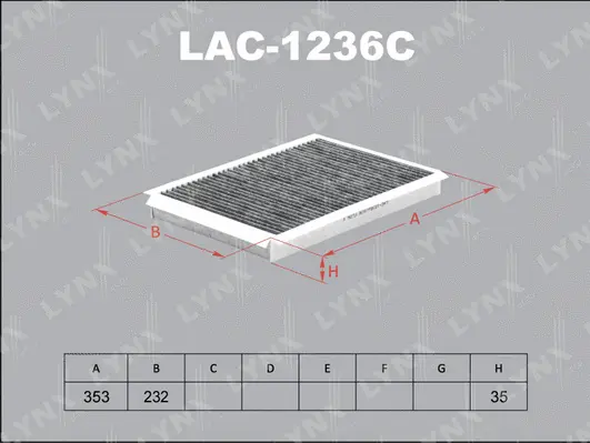 Filtre, air de l'habitacle LYNXAUTO LAC-1236C