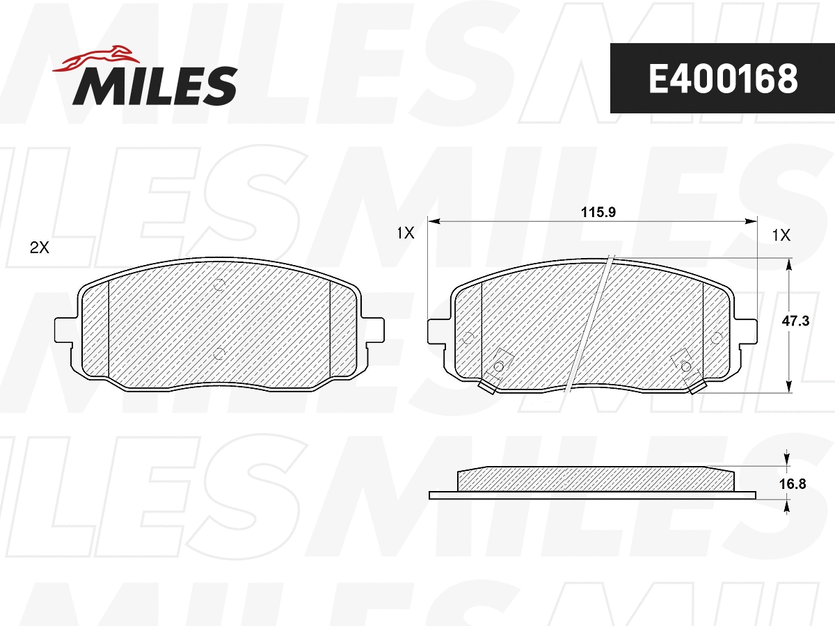 Kit de plaquettes de frein, frein à disque MILES E400168