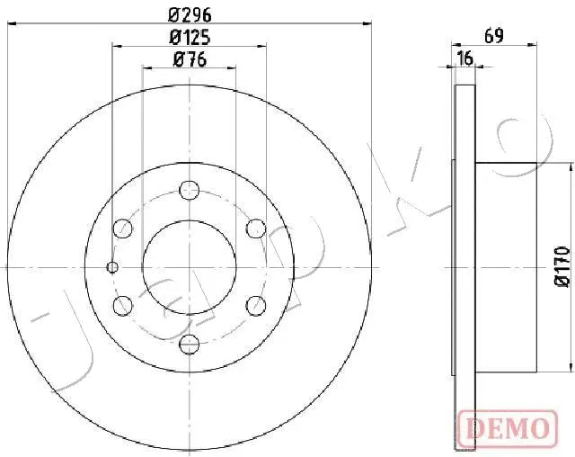 Disque de frein JAPKO 610225C