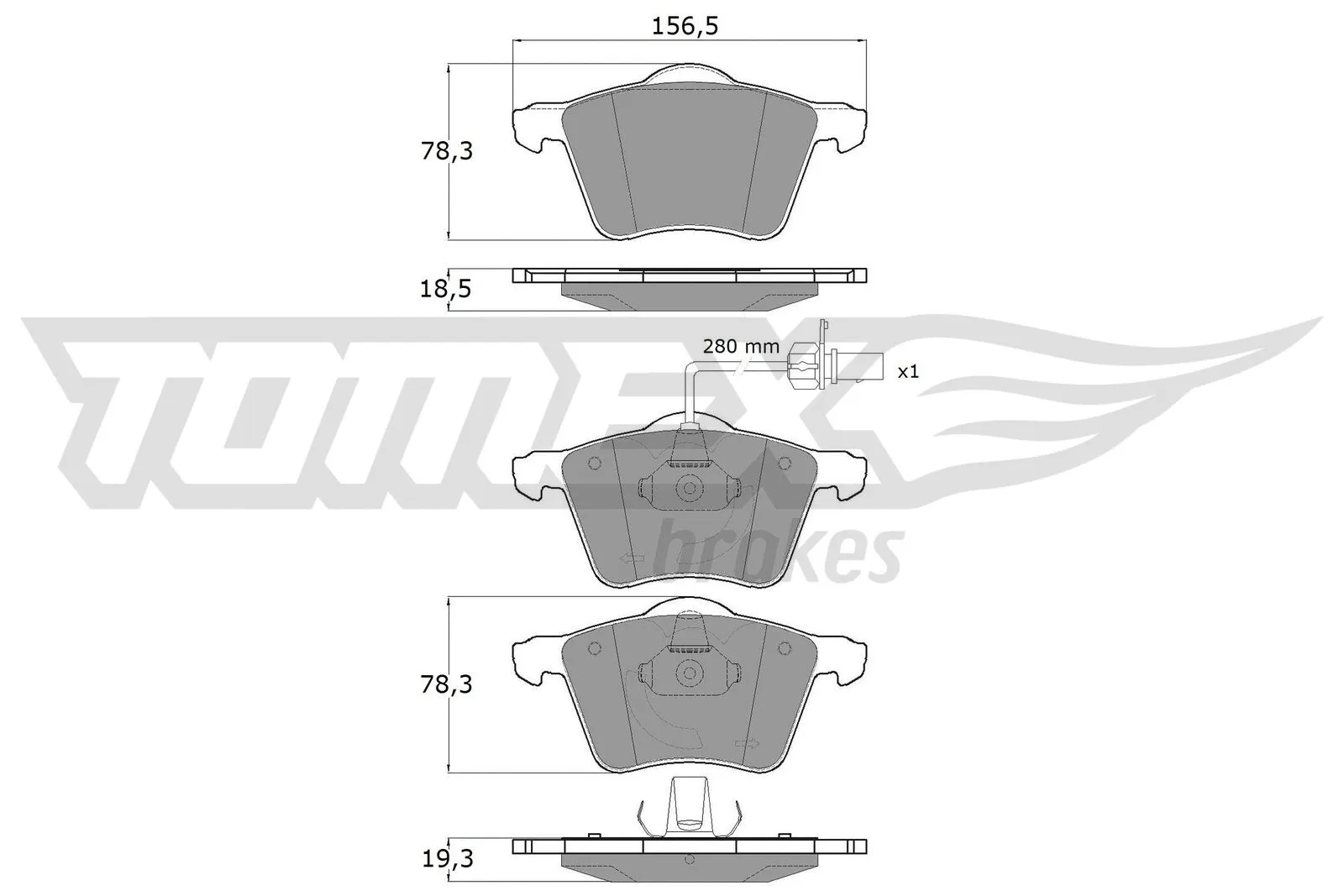 Kit de plaquettes de frein, frein à disque TOMEX Brakes TX 13-58