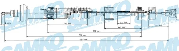 Tirette à câble, commande d'embrayage SAMKO C0028C