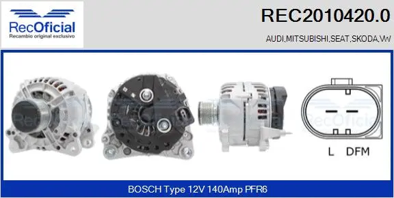Alternateur RECOFICIAL REC2010420.0
