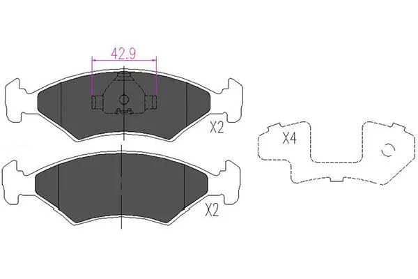 Kit de plaquettes de frein, frein à disque KAVO PARTS KBP-4532