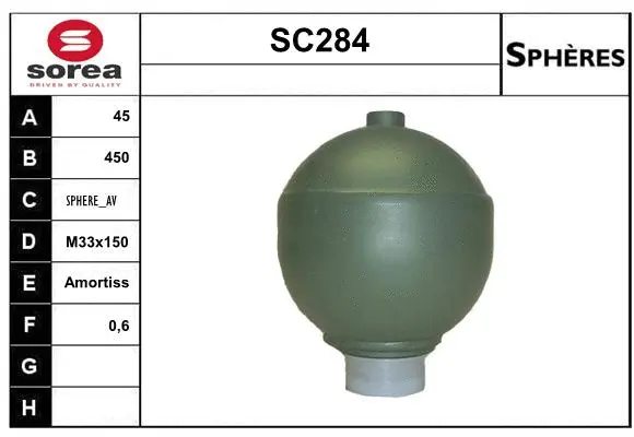 Accumulateur de pression, suspension/amortissement SERA SC284