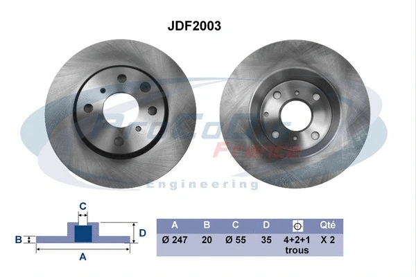 Disque de frein PROCODIS FRANCE JDF2003