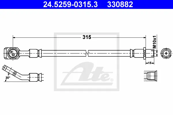 Flexible de frein ATE-APAC 24.5259-0315.3