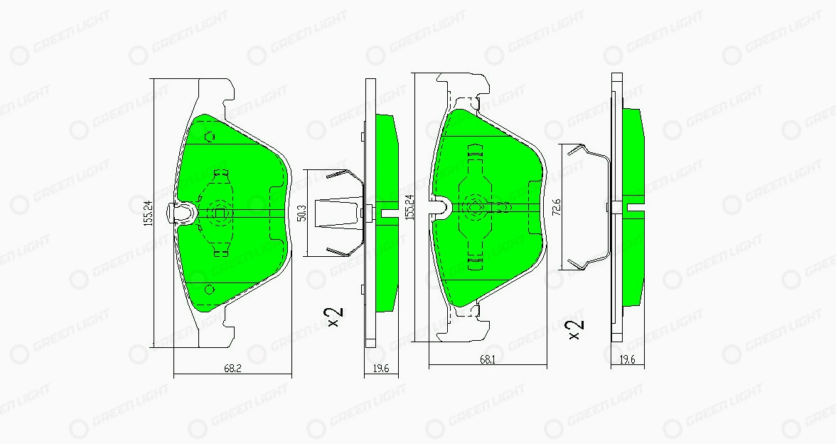 Kit de plaquettes de frein, frein à disque Automotive Adriado GLBP0076