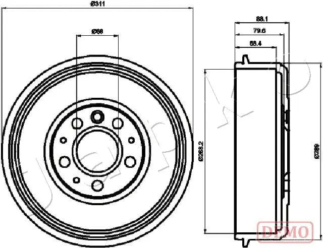 Tambour de frein JAPKO 560914C