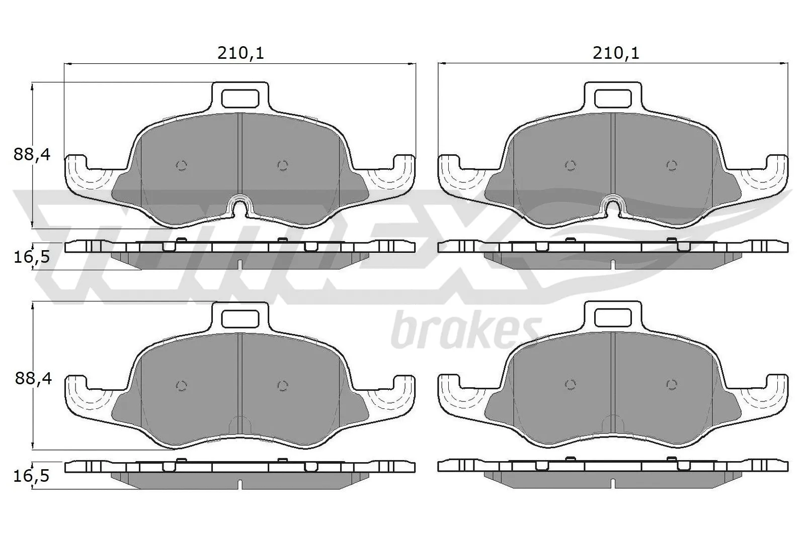 Kit de plaquettes de frein, frein à disque TOMEX Brakes TX 18-61