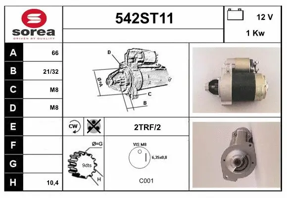 Démarreur STARTCAR 542ST11