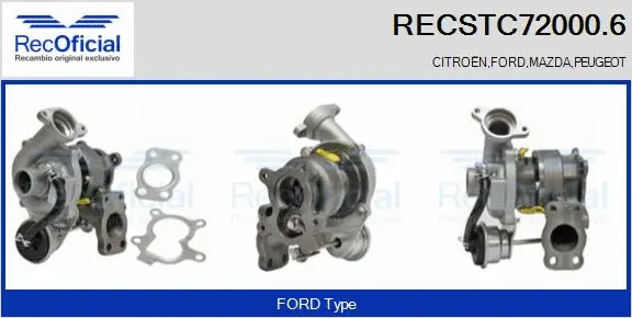Turbocompresseur, suralimentation RECOFICIAL RECSTC72000.6