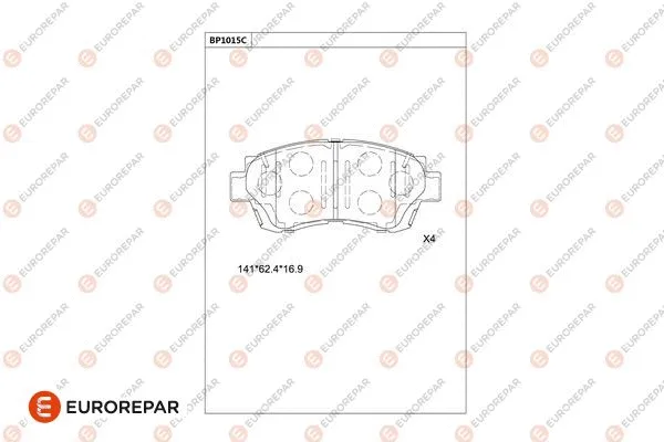 Kit de plaquettes de frein, frein à disque EUROREPAR 1681285080
