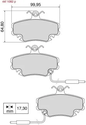 Kit de plaquettes de frein, frein à disque NAKATA NKF 1082P