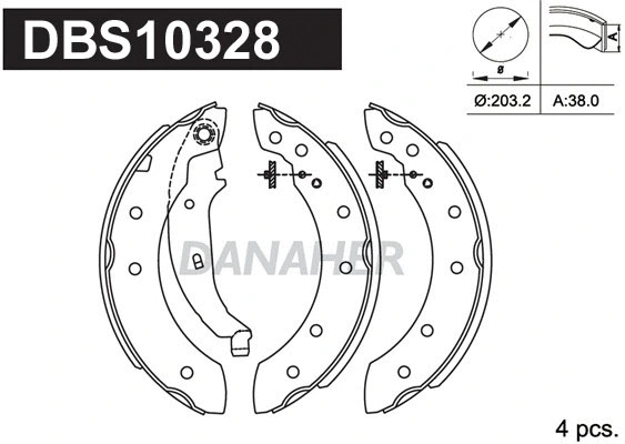 Jeu de mâchoires de frein DANAHER DBS10328