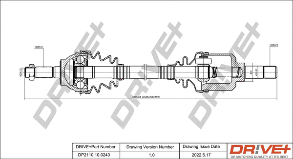Arbre de transmission Dr!ve+ DP2110.10.0243