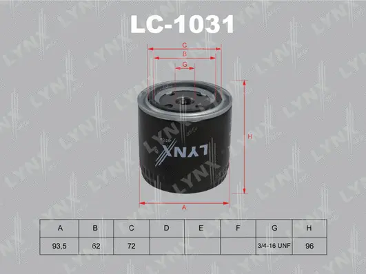 Filtre à huile LYNXAUTO LC-1031