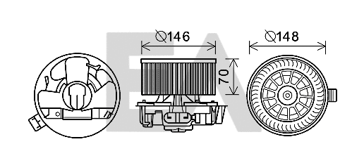 Moteur électrique, pulseur d'air habitacle EACLIMA 42A60010