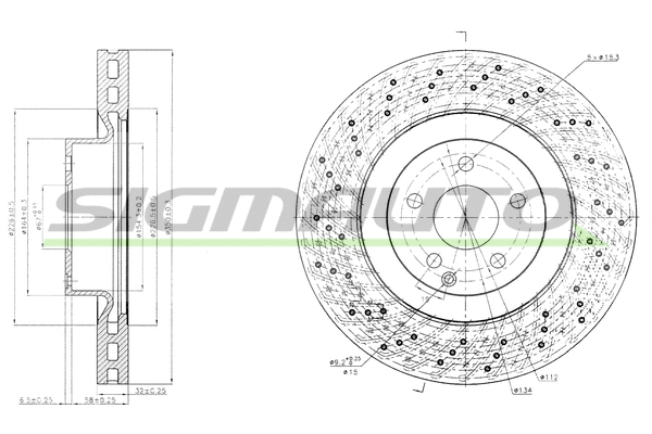 Disque de frein SIGMAUTO DBB639V