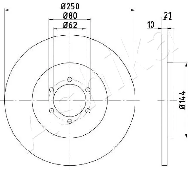 Disque de frein ASHIKA 61-00-0234C