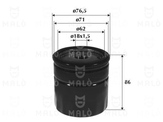 Filtre à huile AKRON-MALÒ 1510035
