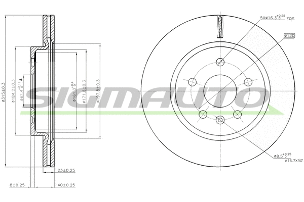 Disque de frein SIGMAUTO DBB805V