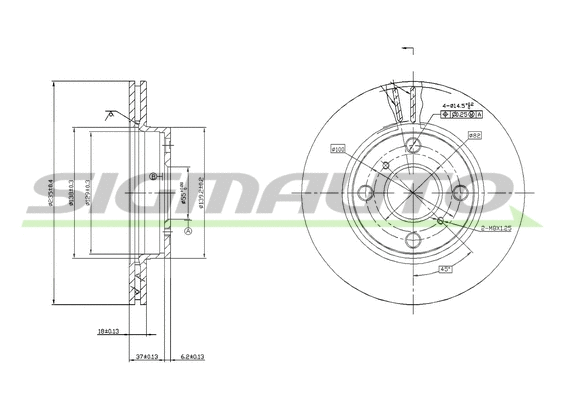 Disque de frein SIGMAUTO DBB084V