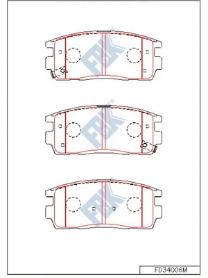 Kit de plaquettes de frein, frein à disque FBK FD34006M