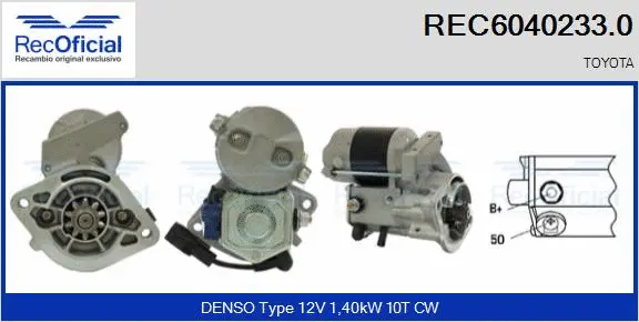 Démarreur RECOFICIAL REC6040233.0