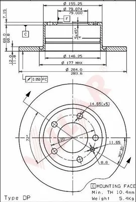 Disque de frein VILLAR 628.1470