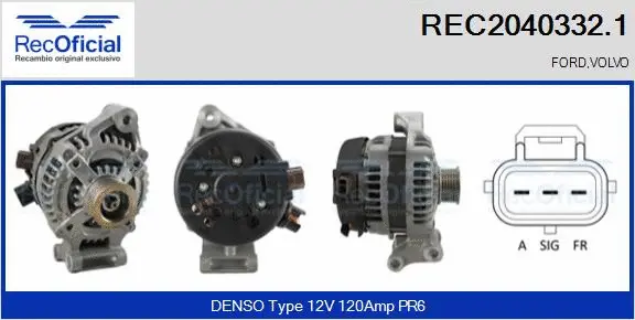 Alternateur RECOFICIAL REC2040332.1