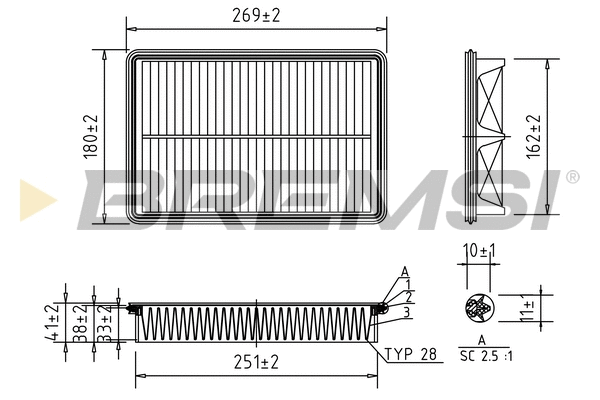 Filtre à air BREMSI FA1199