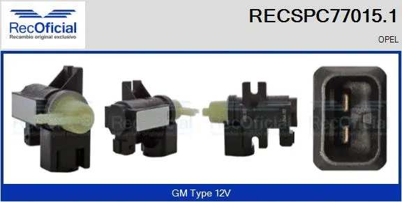 Transmetteur de pression, contrôle des gaz d'échappement RECOFICIAL RECSPC77015.1