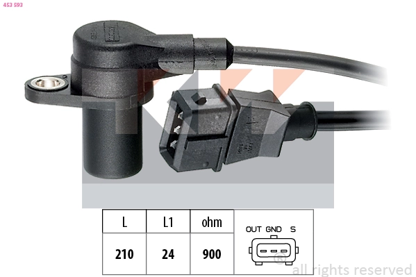 Capteur d'angle, vilebrequin KW 453 593