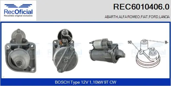 Démarreur RECOFICIAL REC6010406.0
