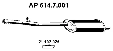 Silencieux arrière EBERSPÄCHER 614.7.001