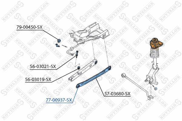 Suspension, bras de liaison STELLOX 77-00937-SX