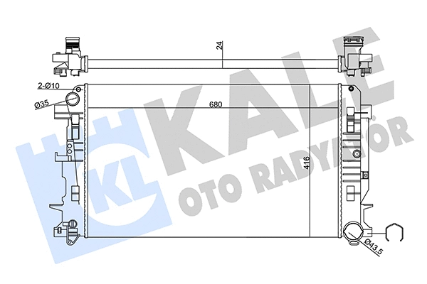 Radiateur, refroidissement du moteur KALE OTO RADYATÖR 357035