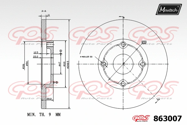 Disque de frein MAXTECH 863007