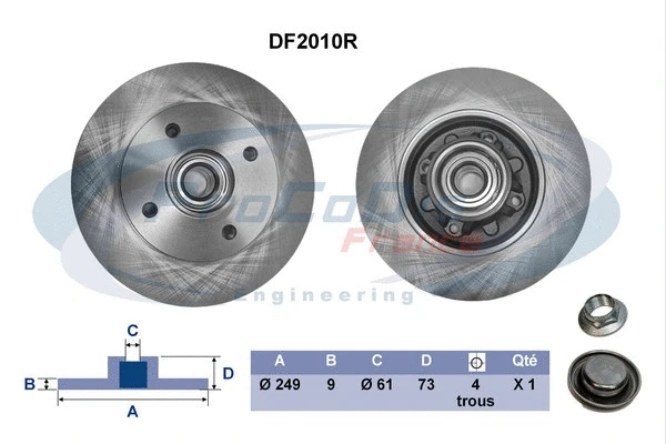 Disque de frein PROCODIS FRANCE DF2010R