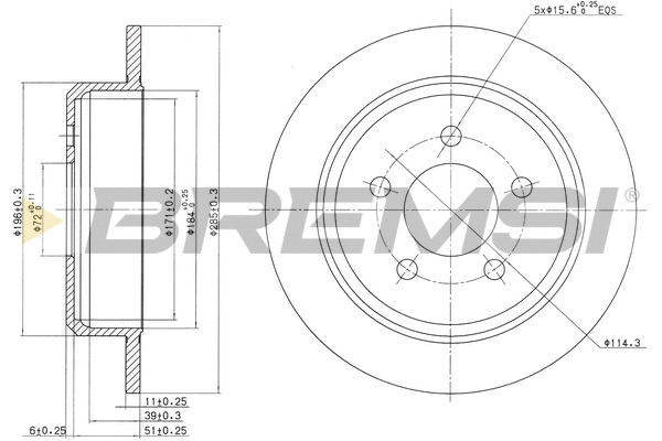 Disque de frein BREMSI CD7186S