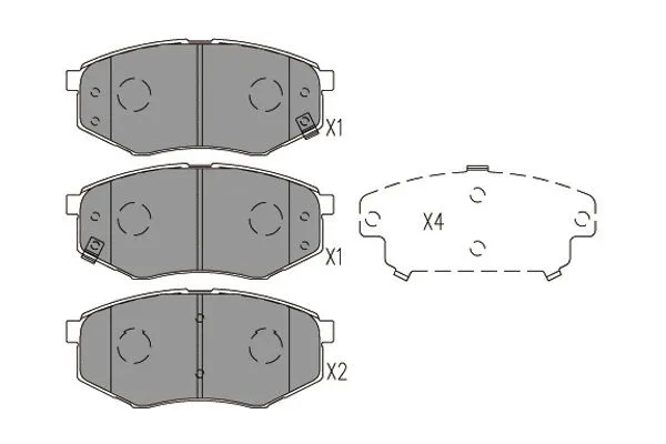 Kit de plaquettes de frein, frein à disque KAVO PARTS KBP-4025