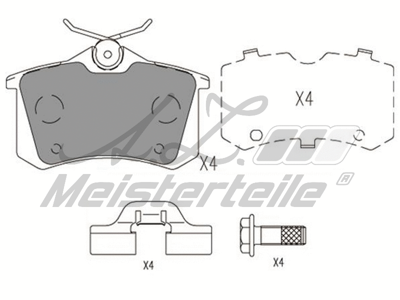 Kit de plaquettes de frein, frein à disque A.Z. Meisterteile AZMT-44-022-2056